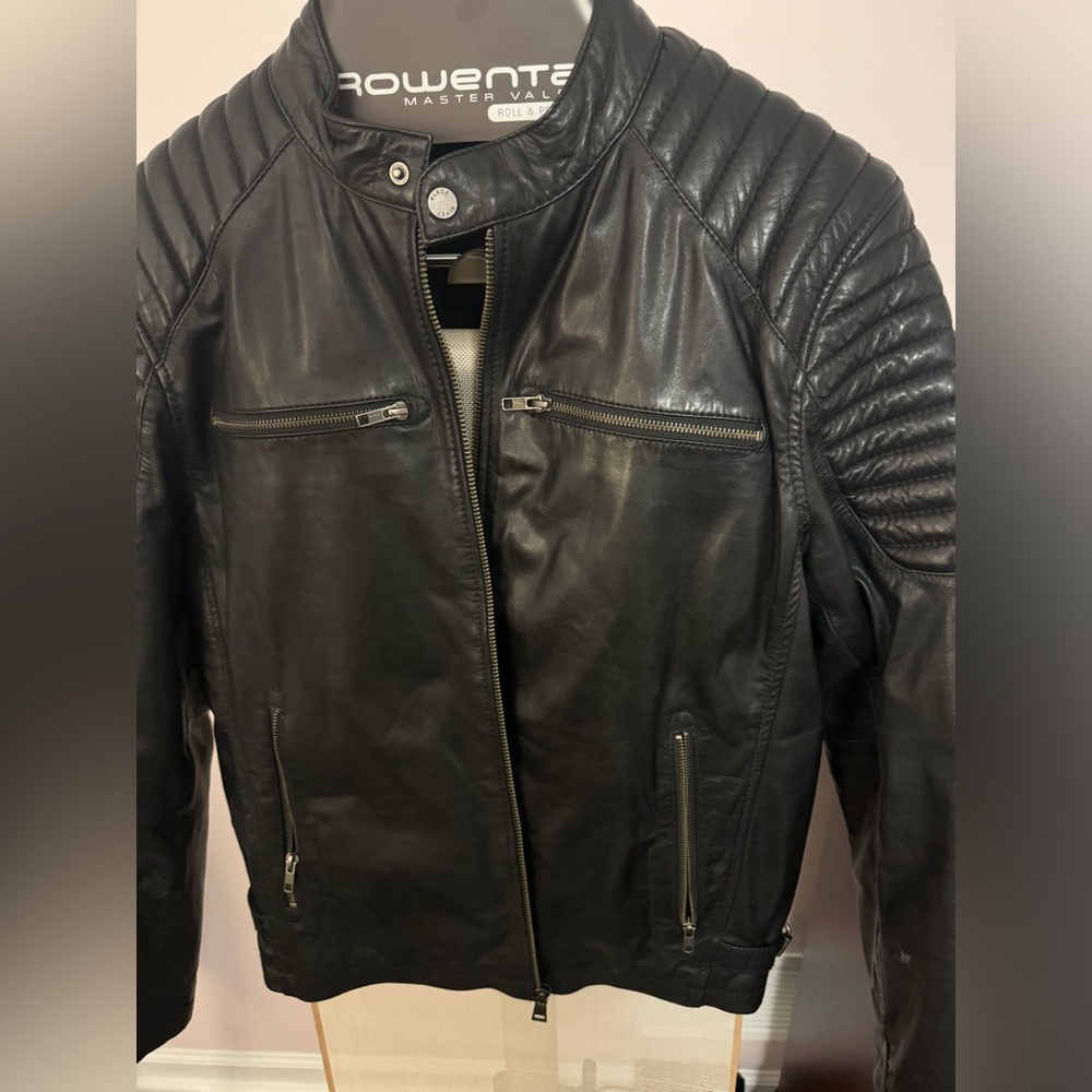 Black Large Leather Jacket from Just Cavalli
